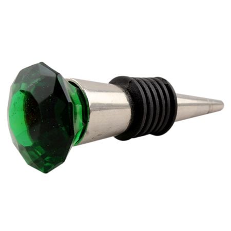 Green Diamond Glass Wine Stopper